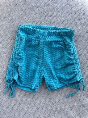 New Look Sport Teal Textured Drawstring Shorts